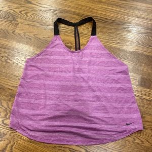 Nike dri-fit athletic t back tank purple black medium